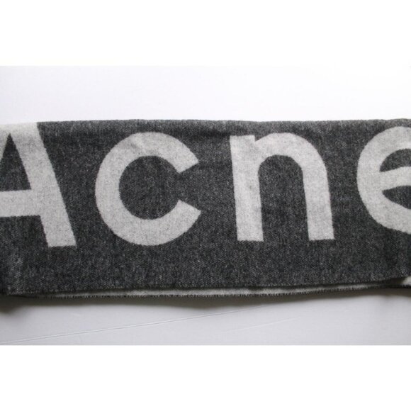 Acne Studios Toronty Logo Scarf Wool Blend Black Holt Renfrew - Picture 4 of 7